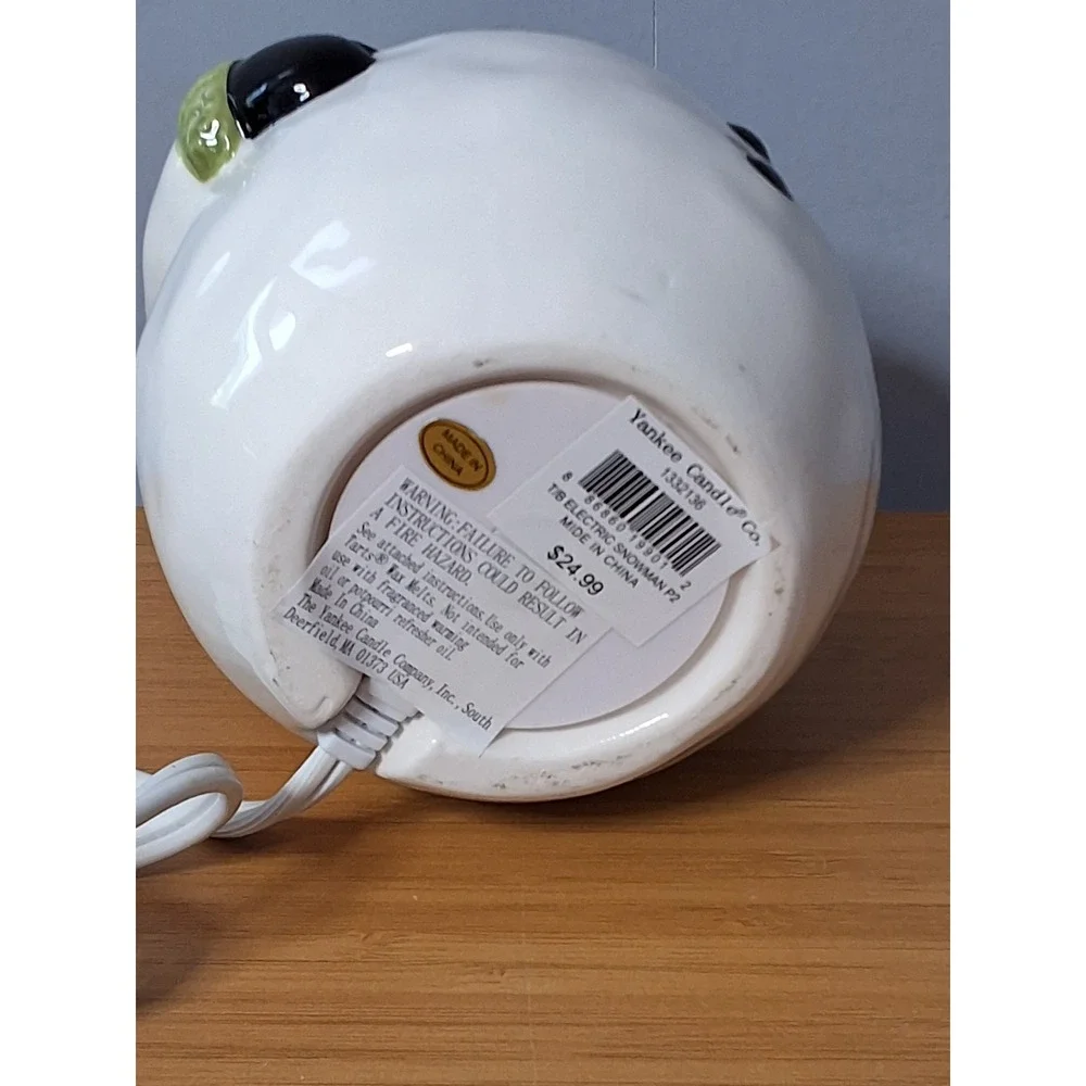 Yankee Candle Electric Snowman Wax Melt Warmer Ceramic Christmas Holiday Works!